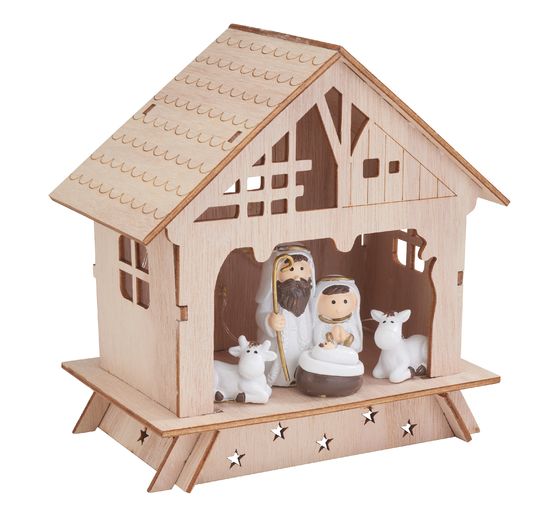 VBS Wooden building kit "Christmas crib with figures"