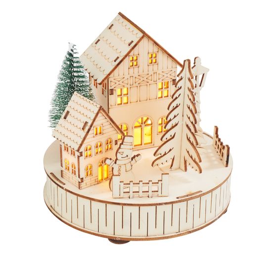 VBS Holzbausatz "Lichterlandschaft mit Häusern", inkl. Beleuchtung