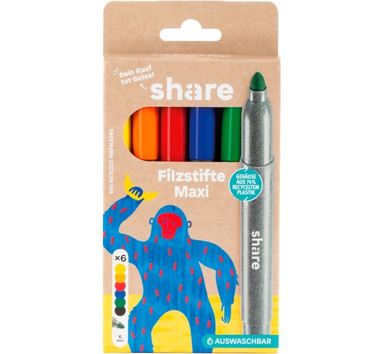 share Felt-tip pen Maxi, set of 6