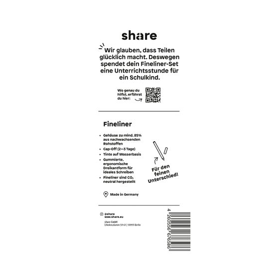 Fineliners share, set de 6