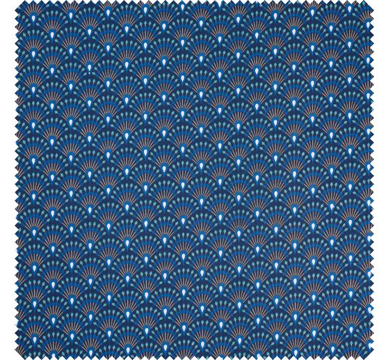 Cotton fabric "Fan Indigo" acrylic coated