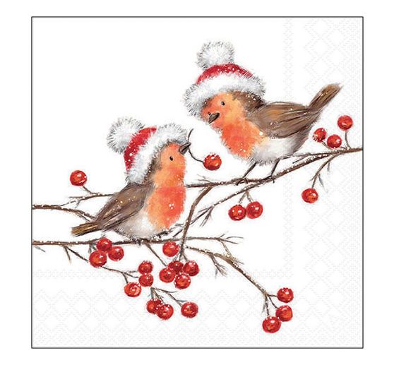 Serviette "Christmas Robins"