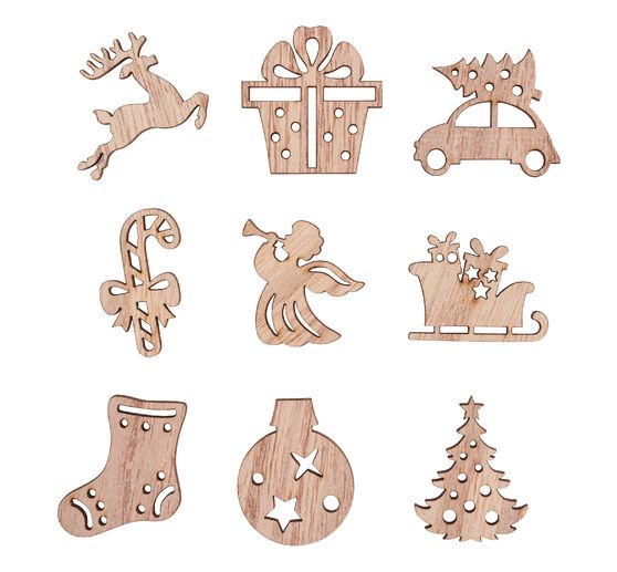 Pièces à disperser VBS « Christmas », dans coffret bois