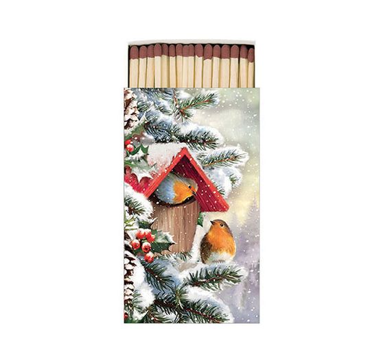 Serviette "Rotkehlchen Winterhaus"