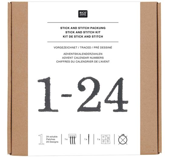 Rico Design Stick & Stitch pakket "Adventsnummers"