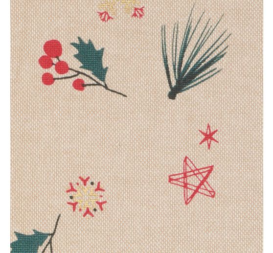 Canvas-Stoff "Weihnacht mit Glitzerschneeflocken"