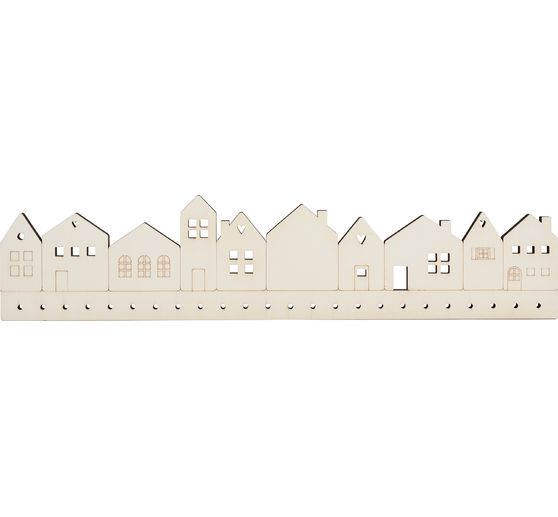 Panneau mural calendrier de l'Avent « Façades de maisons »