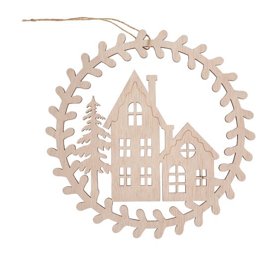 Couronne en bois VBS « Maisons »