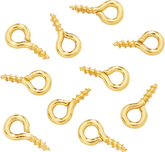 Eyelet screw, Ø 2 mm, Gold, 10 pieces