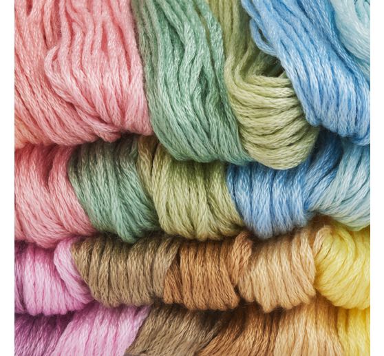 Échevettes de fil coton mouliné VBS, méga pack, Pastel