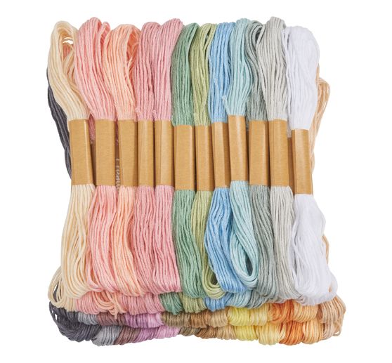 Échevettes de fil coton mouliné VBS, méga pack, Pastel