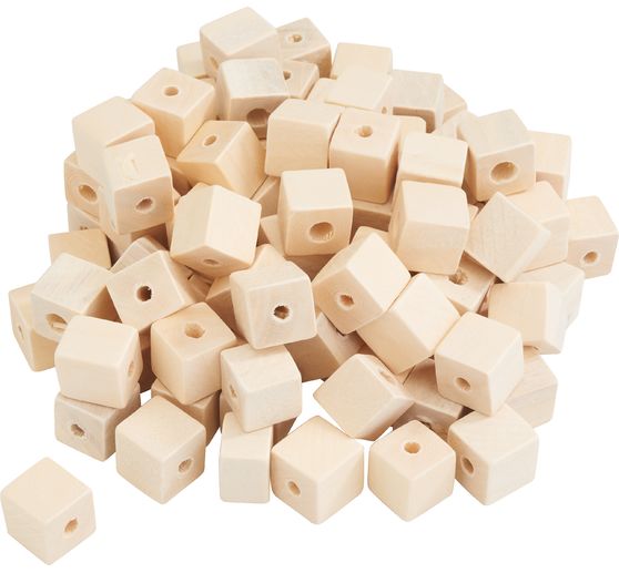 VBS Bastel-Holzperle "Würfel", 100 Stück