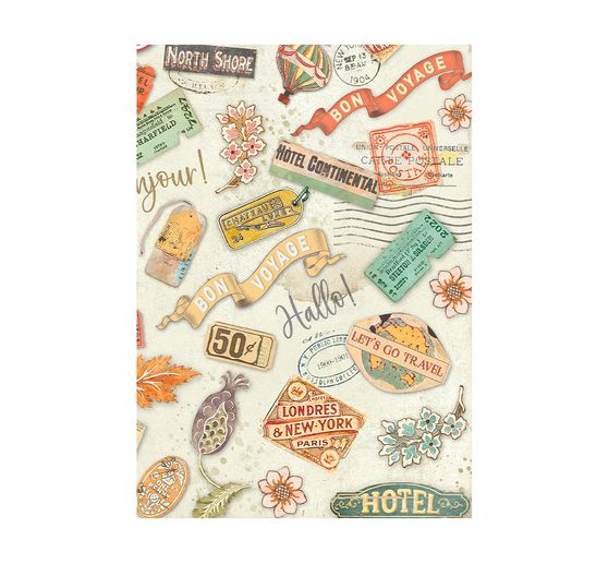 Motif straw silk backgrounds "Art of Travelling"