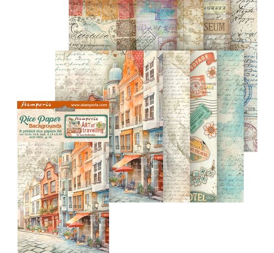 Motif straw silk backgrounds "Art of Travelling"