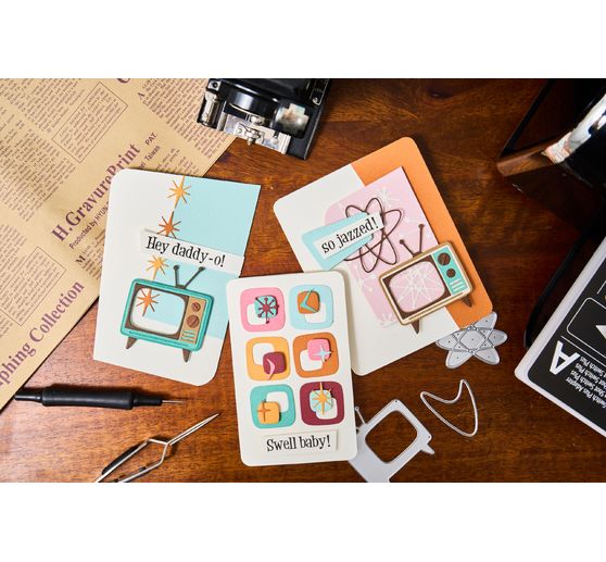 Sizzix Thinlits Ponssjabloon "Vault Atomic Retro by Tim Holtz"
