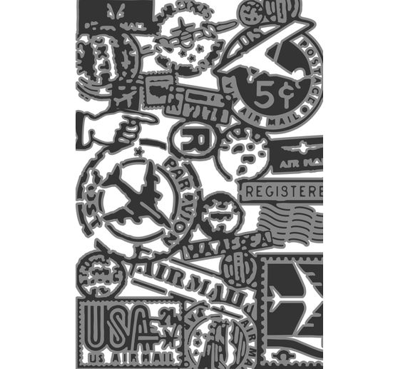 Sizzix Multi-Level Embossing sjabloon "Vault Airmail by Tim Holtz"