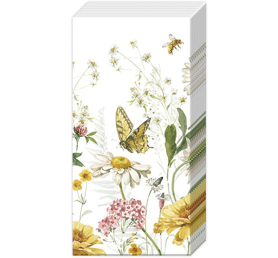Papieren zakdoeken "Wildflower and Butterfly"