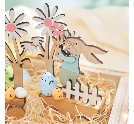 VBS Holz-Steckmotiv "Rasende Osterhasen"