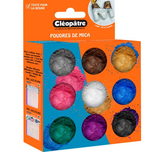Mica poederkleurset, 9 potjes