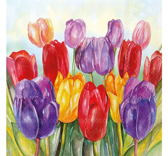 Serviette « Colourful Tulips »