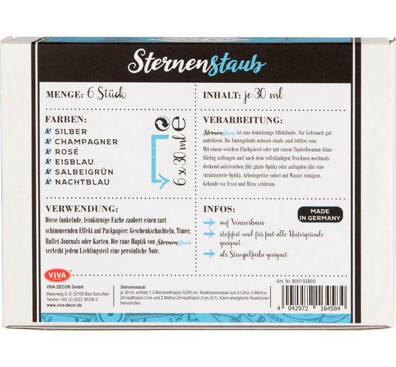 Viva Decor Stardust "Enchanting shine effects", set of 6