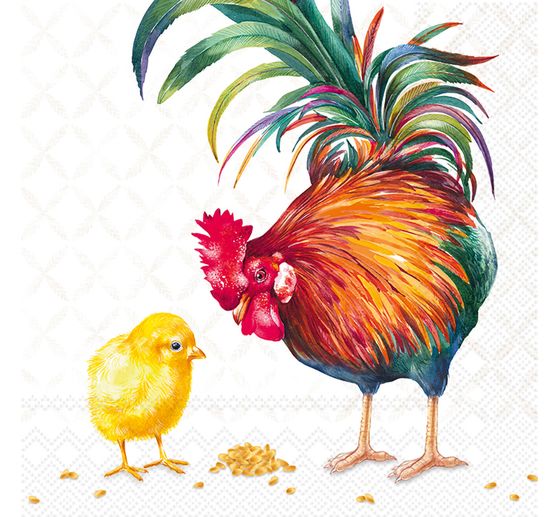 Serviettes « Coq & poussin »