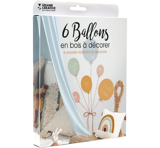 Houten ballon, set van 6