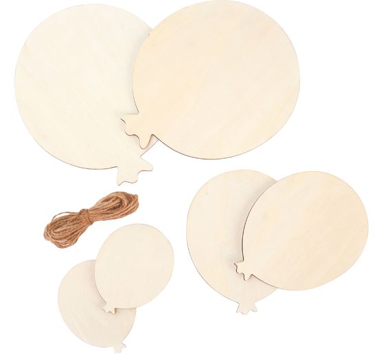 Houten ballon, set van 6