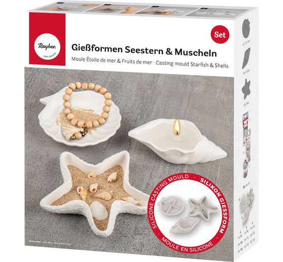 Siliconen gietvorm "Zeesterren & Schelpen"
