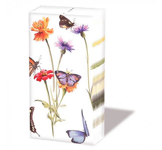 Papieren zakdoeken "Vlindertuin"