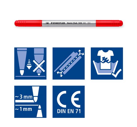 Staedtler Noris Dubbel vezelige pennen, set van 12