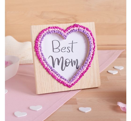 Cadre photo en bois VBS « Cœur »