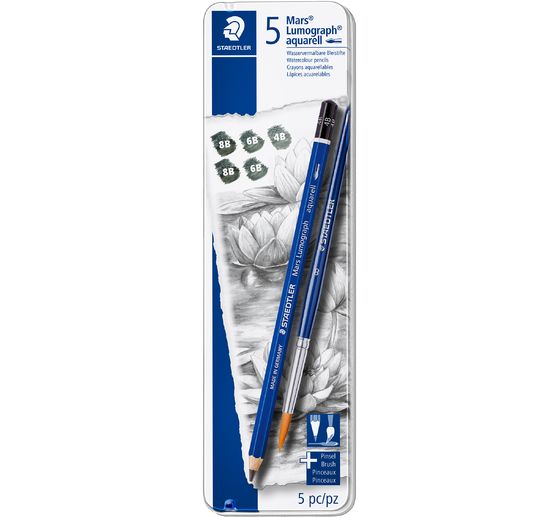 Crayons aquarellables Staedtler Mars Lumograph, 5 pc.