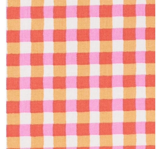 Katoenen stof "Karo Kavia Red"