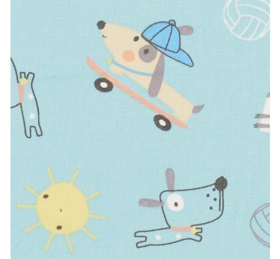 Katoenen stof "Dog Fun"