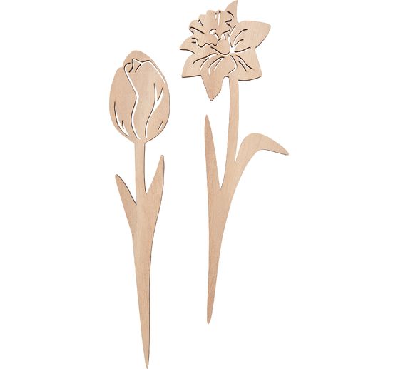 VBS Holz-Stecker Blumen "Tulpe und Narzisse"