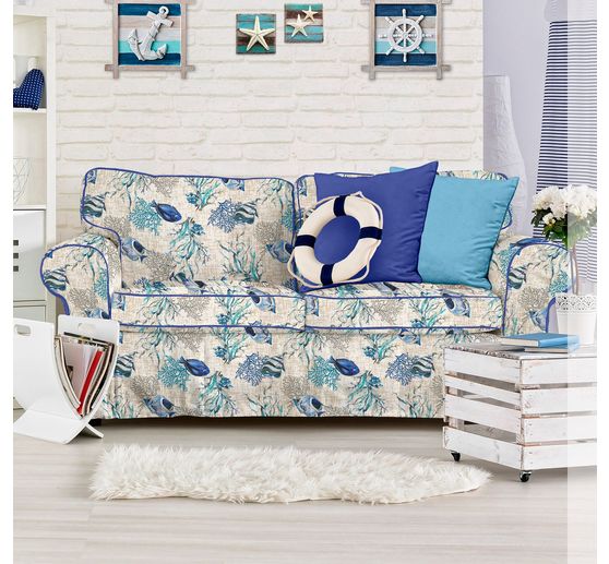 Motief stof linnenlook "Azzurro"