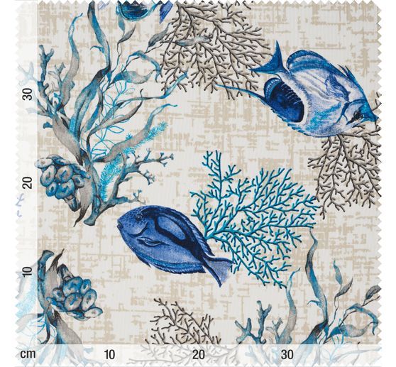 Motief stof linnenlook "Azzurro"