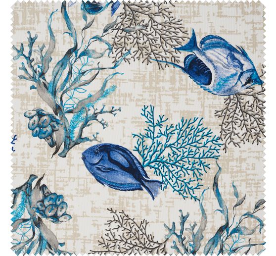 Motief stof linnenlook "Azzurro"