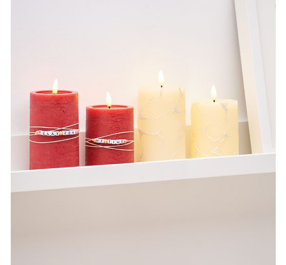 LED echte waskaars "12,5 x 7,5 cm", met timer