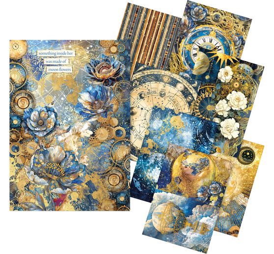 Assortiment de soie de paille à motifs "Celestial", set de 8 pièces