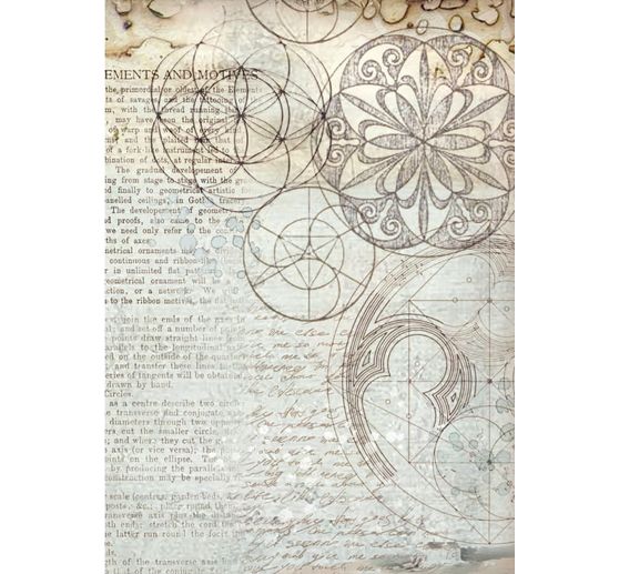 Soie de paille à motifs Backgrounds "Silent Sea", DIN A6, set de 8 pièces