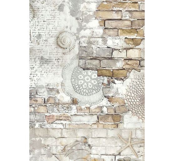 Soie de paille à motifs Backgrounds "Silent Sea", DIN A6, set de 8 pièces