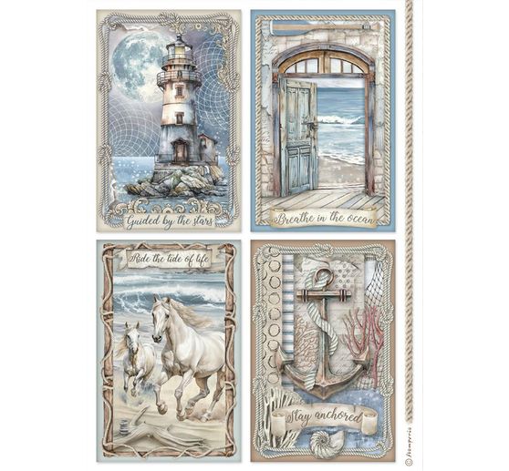 Motiv-Strohseide "Silent Sea - Cards"