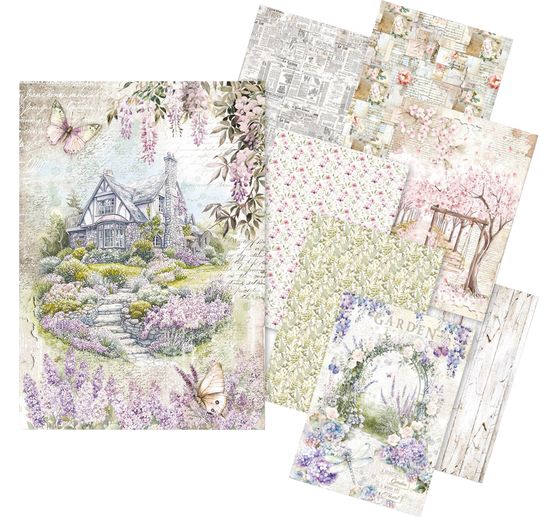 Motief strozijde assortiment "Secret Garden", set van 8
