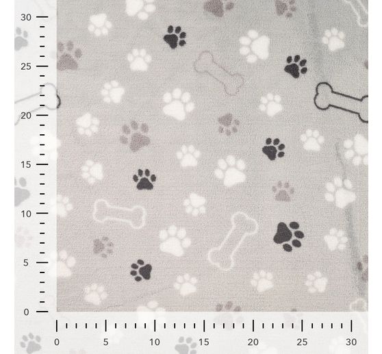 Fleece-Stoff "Pfoten und Knochen"