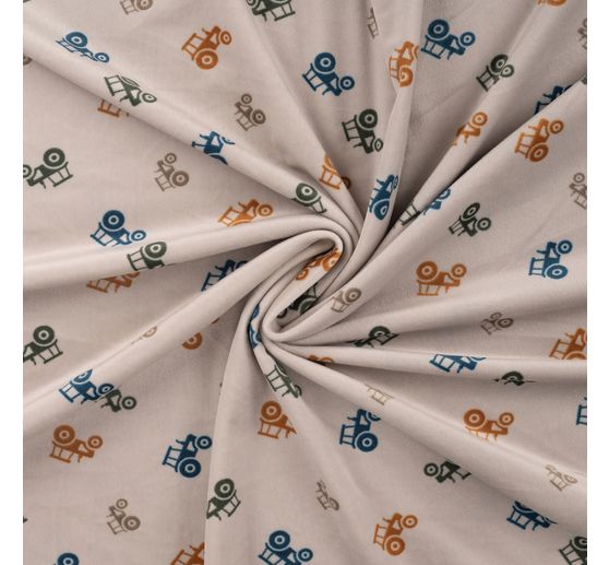 Tissu jersey polyester chilly print « Tracteurs »