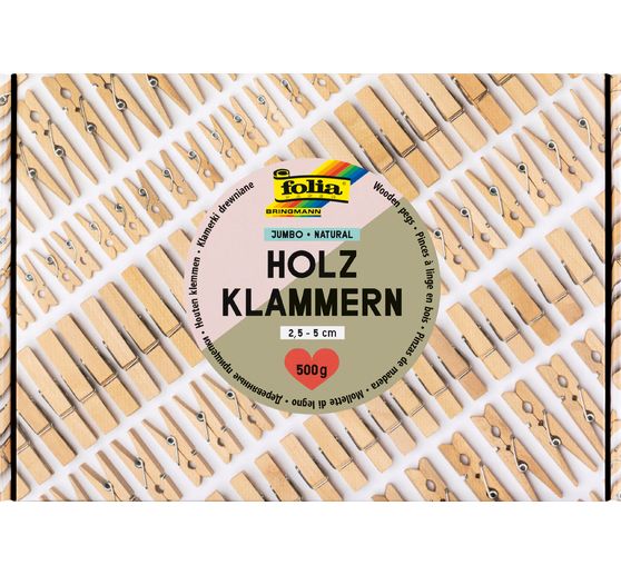Houten klemmen Jumbo Pack "Naturel"