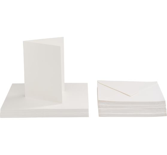 VBS Dubbele kaarten met enveloppen "Cream", 50 stuks