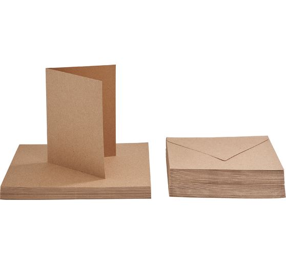 VBS Dubbele kaarten met enveloppen "Kraftpapier" 50 stuks